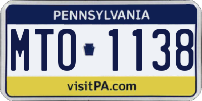 PA license plate MTO1138