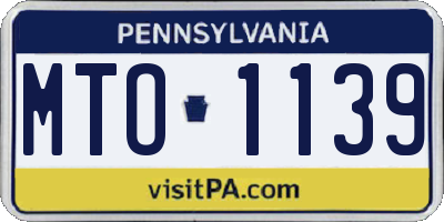 PA license plate MTO1139