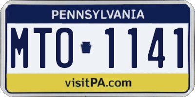 PA license plate MTO1141