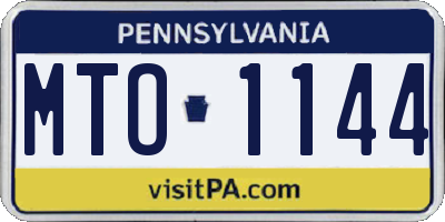 PA license plate MTO1144
