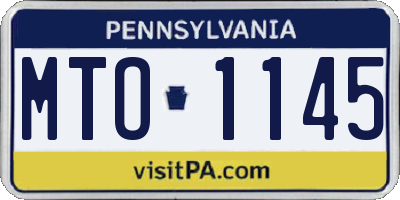 PA license plate MTO1145
