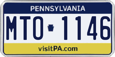 PA license plate MTO1146