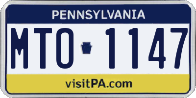 PA license plate MTO1147
