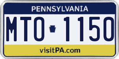PA license plate MTO1150