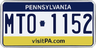 PA license plate MTO1152