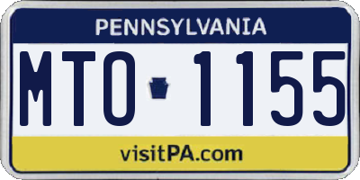 PA license plate MTO1155