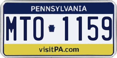 PA license plate MTO1159