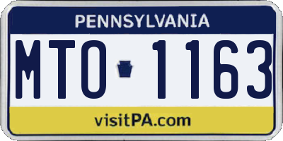PA license plate MTO1163