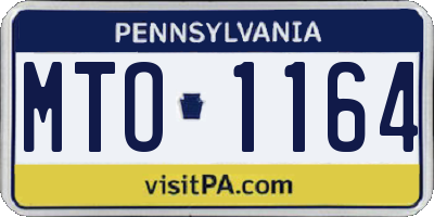 PA license plate MTO1164