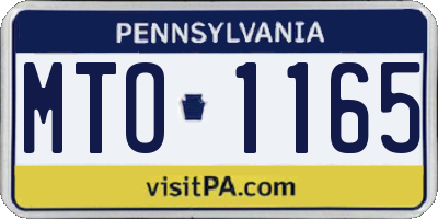 PA license plate MTO1165