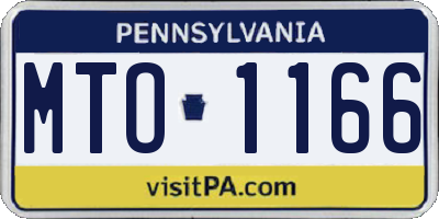 PA license plate MTO1166