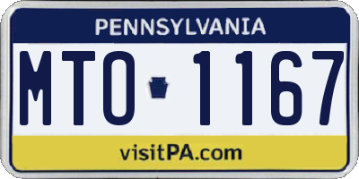 PA license plate MTO1167