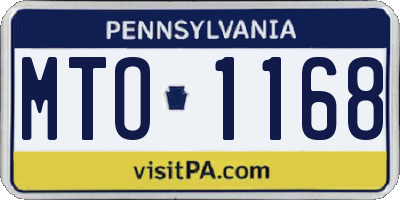 PA license plate MTO1168