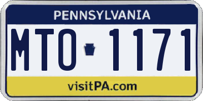 PA license plate MTO1171