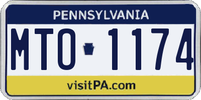 PA license plate MTO1174