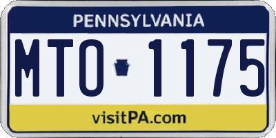 PA license plate MTO1175