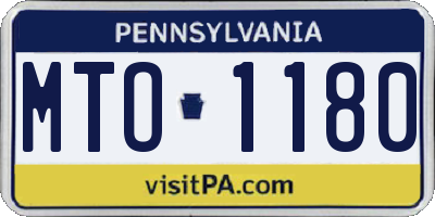 PA license plate MTO1180