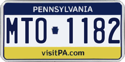 PA license plate MTO1182