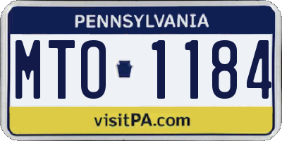 PA license plate MTO1184