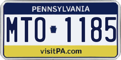 PA license plate MTO1185