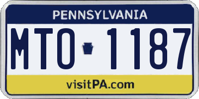 PA license plate MTO1187