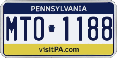 PA license plate MTO1188