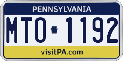 PA license plate MTO1192