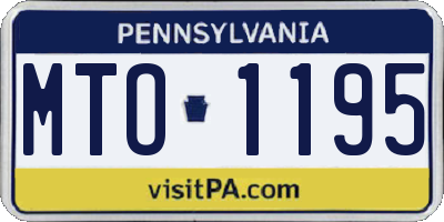 PA license plate MTO1195