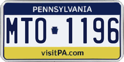 PA license plate MTO1196