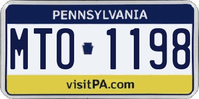 PA license plate MTO1198