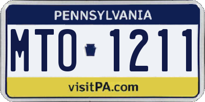 PA license plate MTO1211