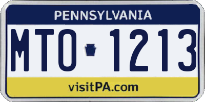 PA license plate MTO1213