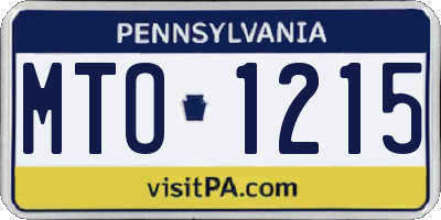 PA license plate MTO1215