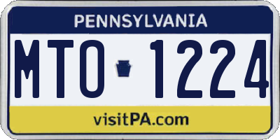 PA license plate MTO1224