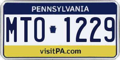 PA license plate MTO1229