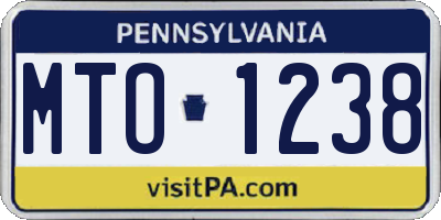 PA license plate MTO1238