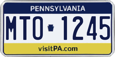 PA license plate MTO1245