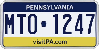 PA license plate MTO1247