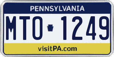PA license plate MTO1249