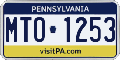 PA license plate MTO1253
