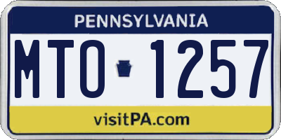 PA license plate MTO1257