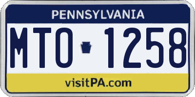 PA license plate MTO1258