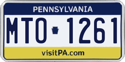 PA license plate MTO1261
