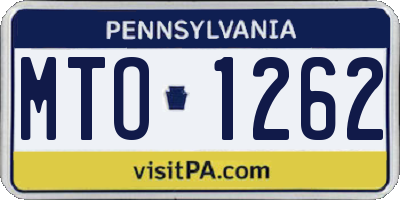 PA license plate MTO1262