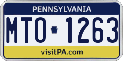 PA license plate MTO1263