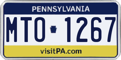 PA license plate MTO1267