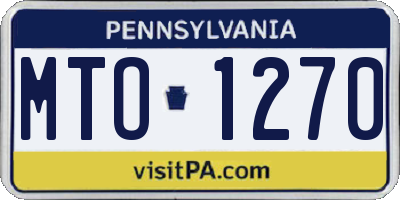PA license plate MTO1270