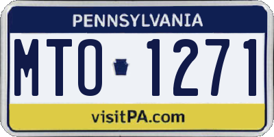 PA license plate MTO1271