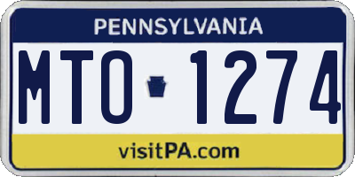 PA license plate MTO1274