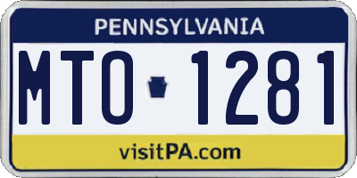 PA license plate MTO1281